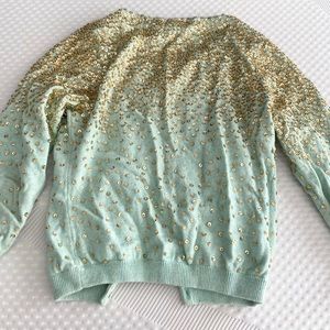 La Rok Mint Gold Cardigan Shrug S
